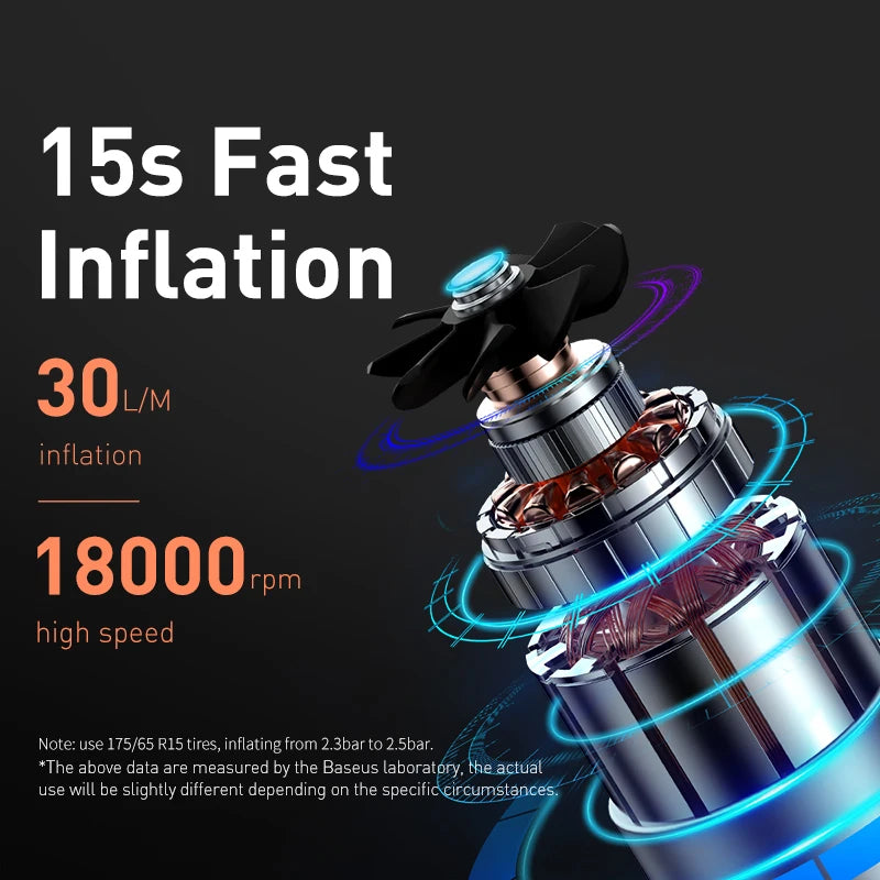 BASEUS Mini Portable Car Tire Inflator Smart Digital Inflatable Pump