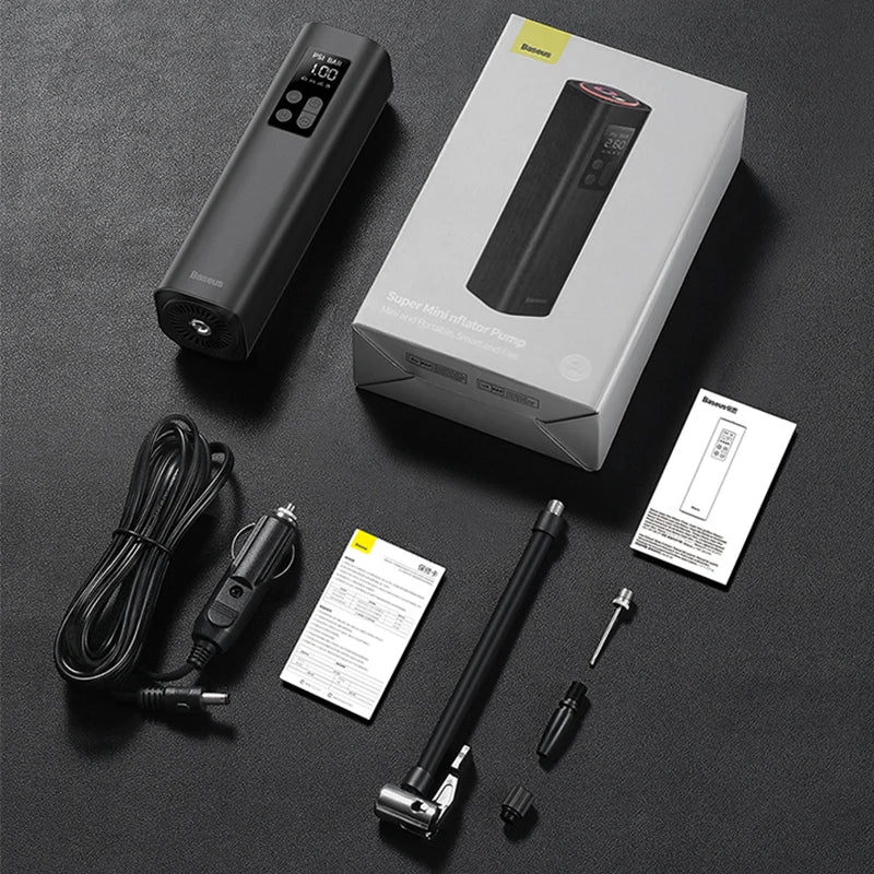 BASEUS Mini Portable Car Tire Inflator Smart Digital Inflatable Pump