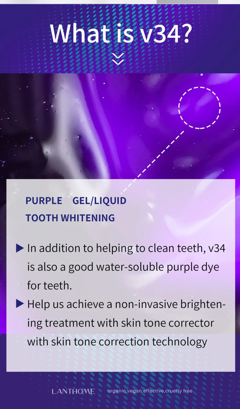 V34 Pro Removal Plaque Stain Purple Corrector Teeth Whitening Toothpaste